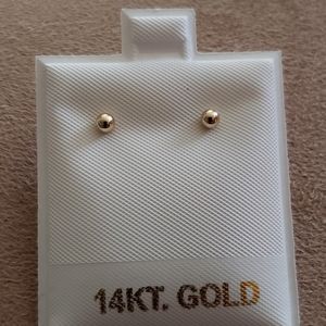 14k solid yellow 3mm ball stud (New)